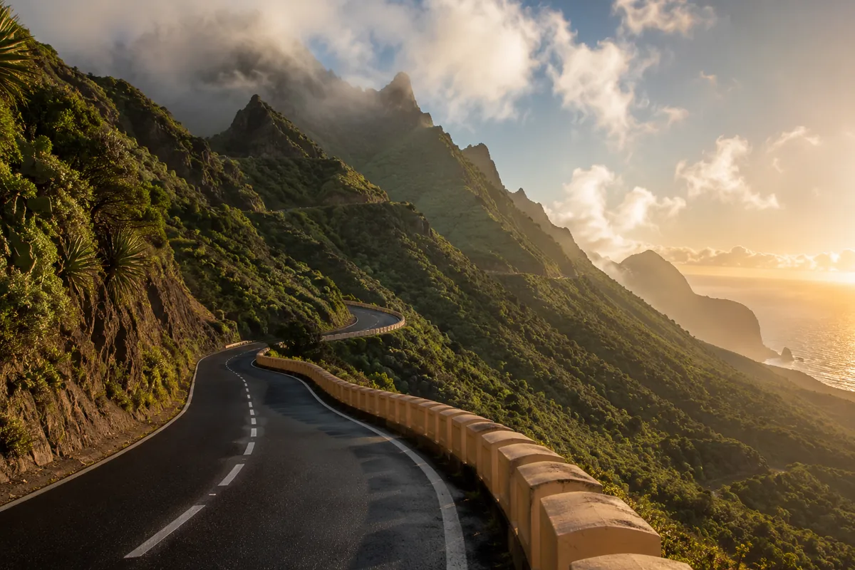 The mountain road into Anaga Rural Park from Las Teresitas