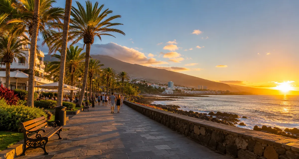 The palm-lined promenade at Las Teresitas